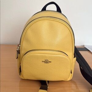 Coach Yellow Pebble Leather Backpack EUC